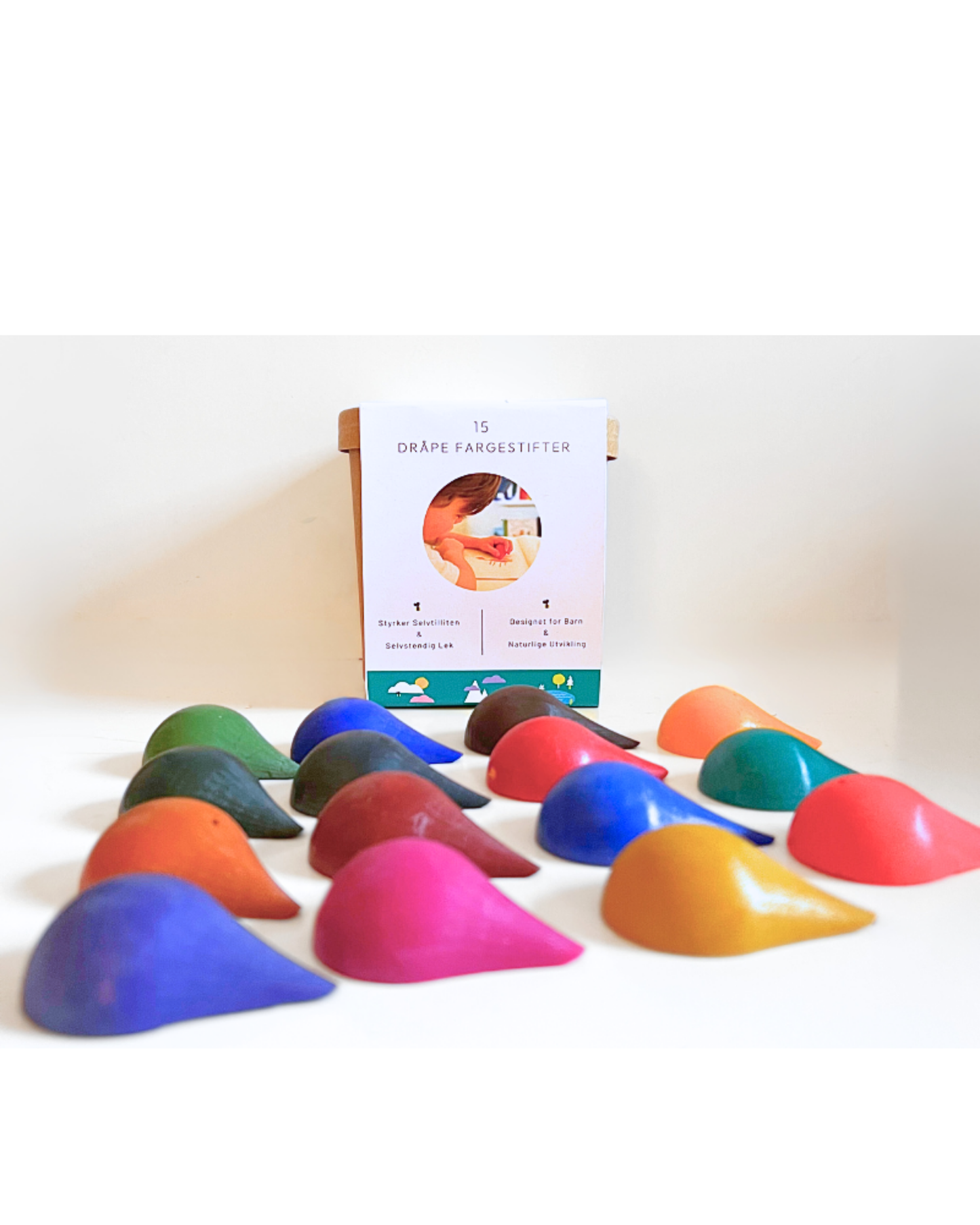 Dråpe 15 Beeswax Crayons