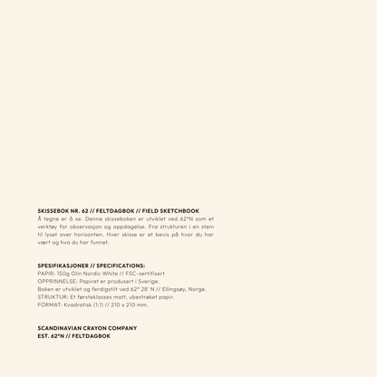 SKISSEBOK NR. 62 // Feltdagbok | FSC-sertifisert